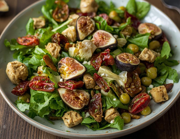 🥗 Salad with Organic Dried Figs, Organic Sun-Dried Tomatoes & Organic ...